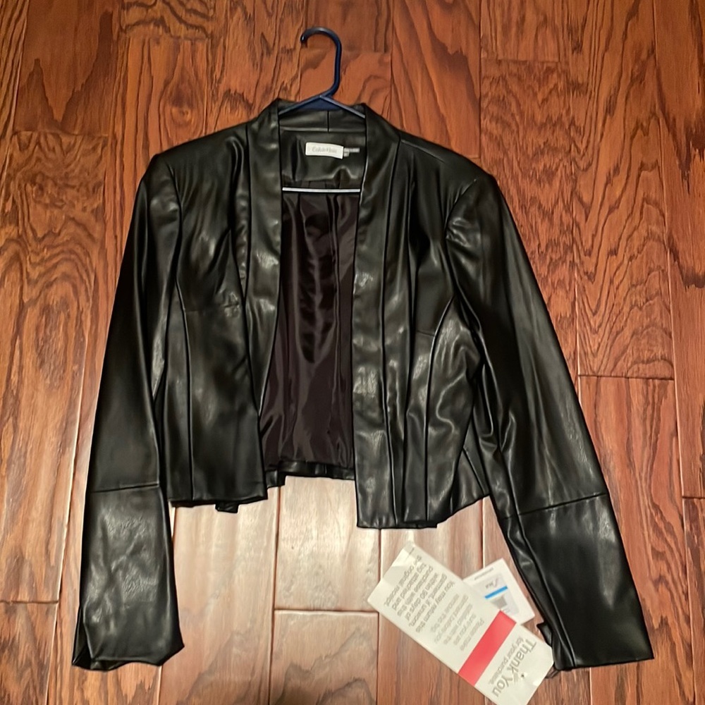 Short faux leather jacket, Calvin Klein XL